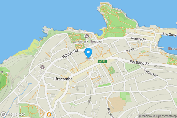 Map location for The Meeting Hall, Avenue Road, Ilfracombe, EX34 9AT