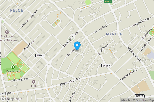 Map location for 6 Dinckley Grove, Blackpool, Lancashire FY1 5NL