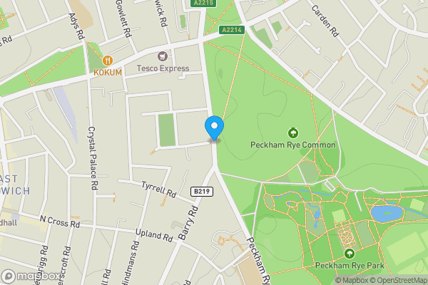 Map location for Peckham Rye, London, SE22 9QA