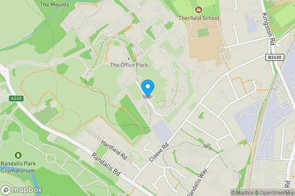 Map location for Park View Road, Leatherhead, Surrey, KT22 7GE