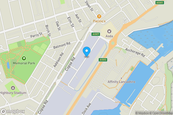 Map location for Units 3 & 4, Siding Road, Fleetwood, Lancashire FY7 6NS