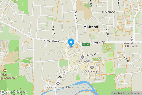 Map location for 2 Manor Court, High Street, Mildenhall, Bury St Edmunds, IP28 7EH