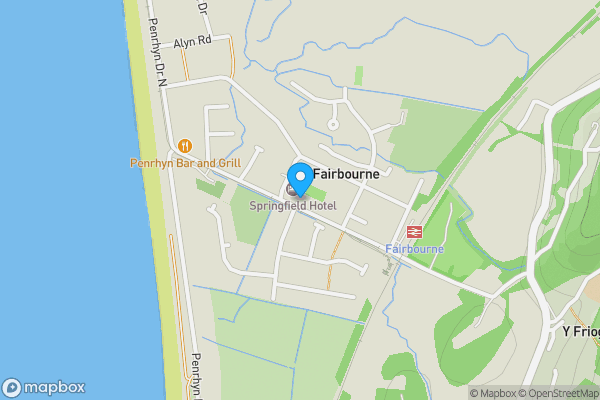 Map location for The Springfield Hotel, Beach Road, Fairbourne, Gwynedd LL38 2PX