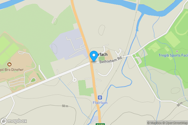 Map location for Land Lying to the North of Bethlehem Road, Ffairfach, Llandeilo, SA19 6SY