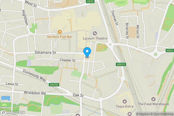 Map location for 26 Market Street, Crewe CW1 2EL