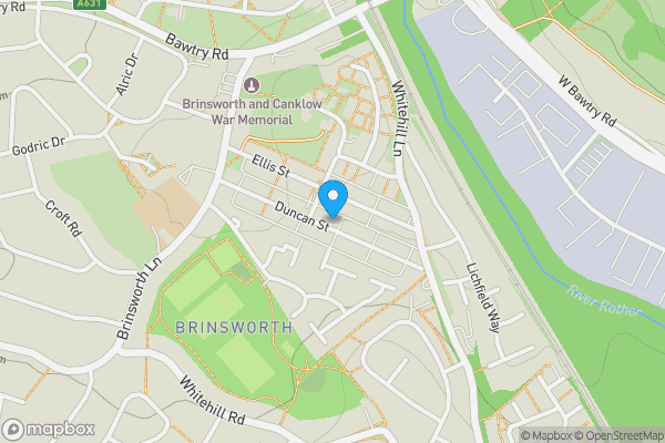 Map location for 54 Duncan Street, Brinsworth, Rotherham, South Yorkshire, S60 5DE