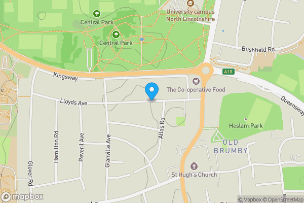 Map location for Lloyds Avenue, SCUNTHORPE, South Humberside, DN17 1BY