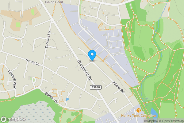 Map location for Allens Road, POOLE, Dorset, BH16 5BU