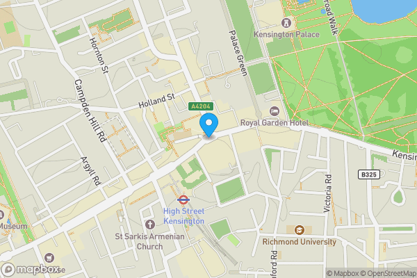 Map location for Kensington High Street, LONDON, Greater London, W14 8NW