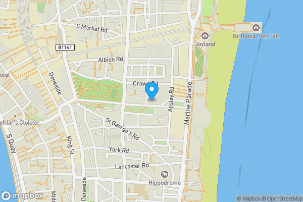 Map location for Copperfields 16 Trafalgar Road, Great Yarmouth, Norfolk, NR30 2LD