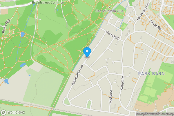 Map location for Applegarth Avenue, Guildford, Surrey, GU2 8LP