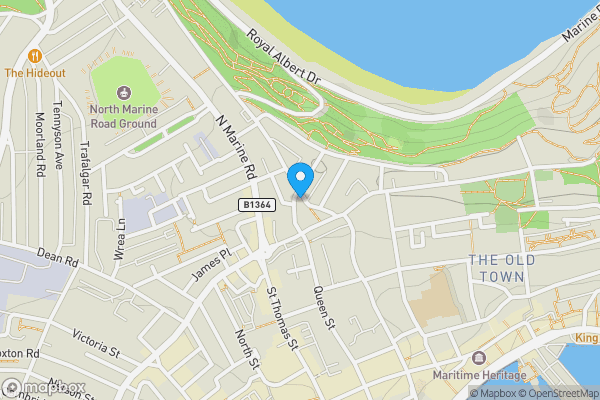 Map location for 14 New Queen Street, Scarborough, North Yorkshire YO12 7HL