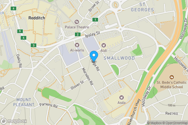 Map location for Lodge Road, Redditch, Worcestershire, B98 7BS