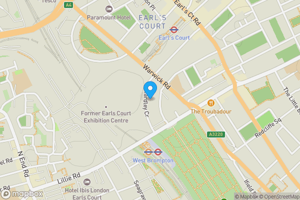 Map location for 36d Eardley Crescent, London SW5 9JZ