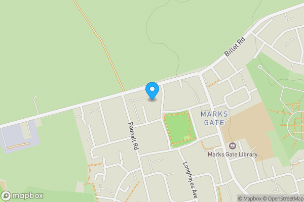 Map location for 22 Danbury Close, Chadwell Heath, Romford, RM6 5HU