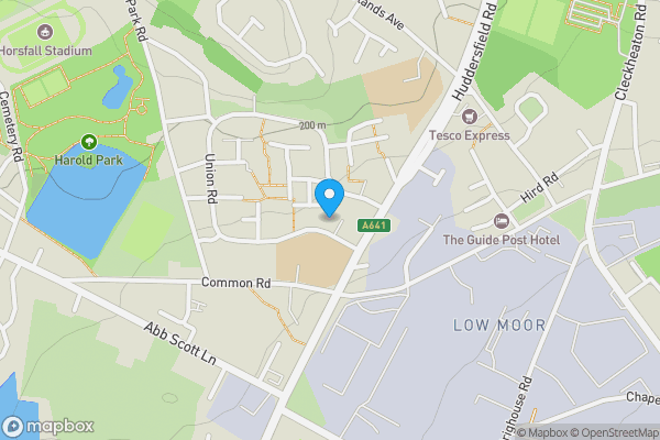 Map location for 29, Hydale Court Low Moor, Bradford, BD12 0EQ