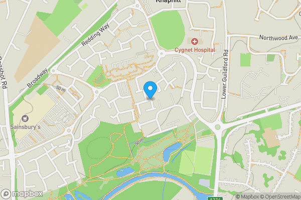 Map location for Brushfield Way, Woking, Surrey, GU21 2TQ