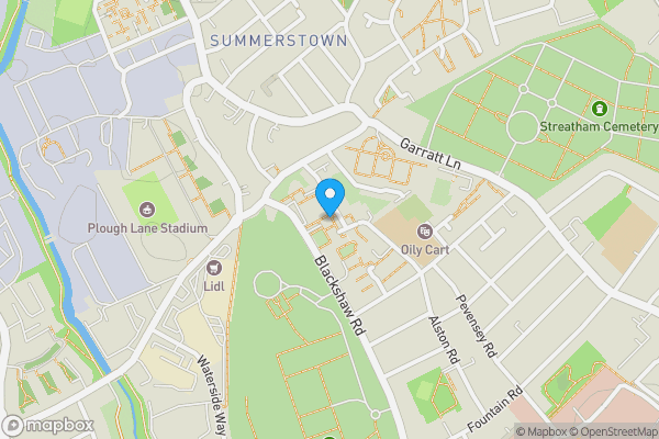 Map location for Flat 7 Hayesend House, Blackshaw Road, Tooting, London, SW17 0DH