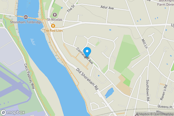 Map location for Connaught Avenue, Shoreham-By-Sea