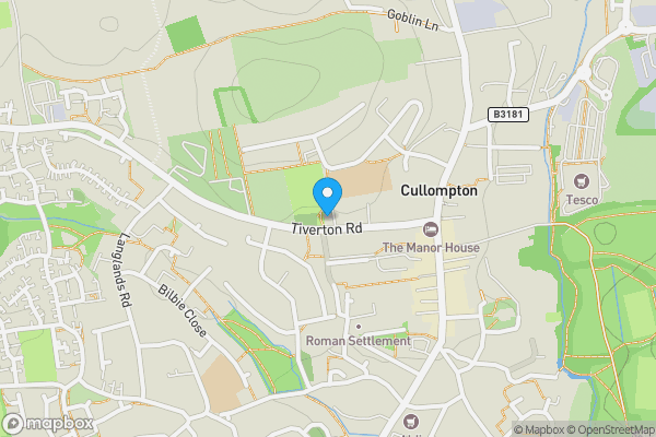 Map location for 28 Tiverton Road, Cullompton, Devon, EX15 1HT