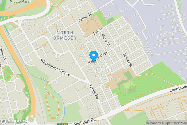 Map location for 13 Beaumont Road, Middlesbrough, TS3 6NL