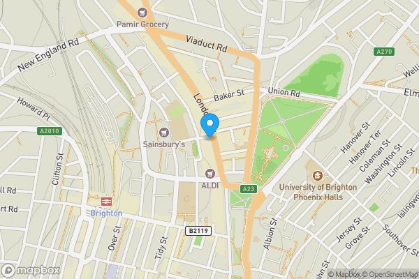 Map location for Costa Coffee, 17 London Road, Brighton, East Sussex, BN1 4JA