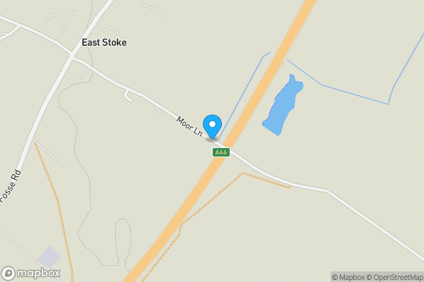 Map location for Residential Development, Moor Lane, East Stoke, Newark, NG23 5QD