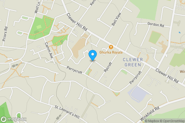 Map location for Rydings, Windsor, Berkshire, SL4 4HF