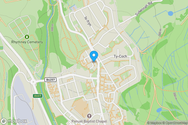 Map location for Nant Rhymney, Tredegar, Gwent, NP22 5DE