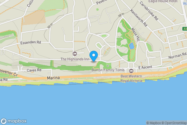 Map location for Flat 4, 1A West Hill Road, St Leonards-on-Sea, East Sussex, TN38 0NA