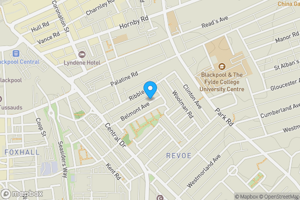 Map location for 74 Belmont Avenue, Blackpool, Lancashire, FY1 4BG