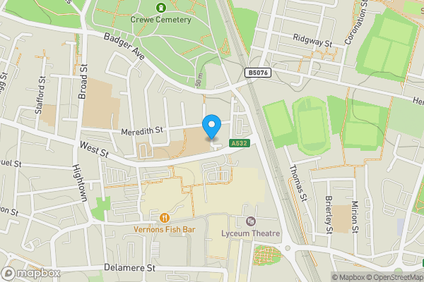 Map location for Land At Newton Street, Crewe, Cheshire CW1 2NE