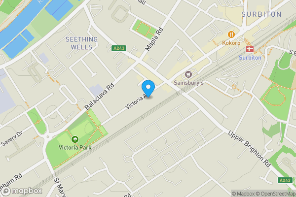 Map location for 19, Victoria Avenue, SURBITON, Surrey, KT6 5DL