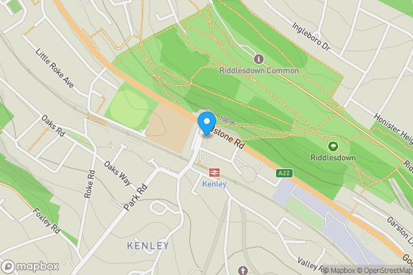 Map location for 60 Godstone Road & 1A Station Approach, Hayes Lane, Kenley, Surrey CR8 5AA