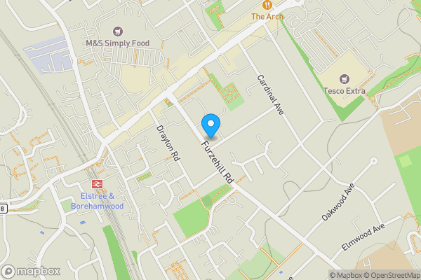 Map location for Flat 19 Fairbanks Lodge, Furzehill Road, Borehamwood, Hertfordshire WD6 2DQ