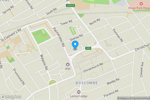 Map location for 13a Gladstone Road West, Bournemouth, BH1 4HZ 