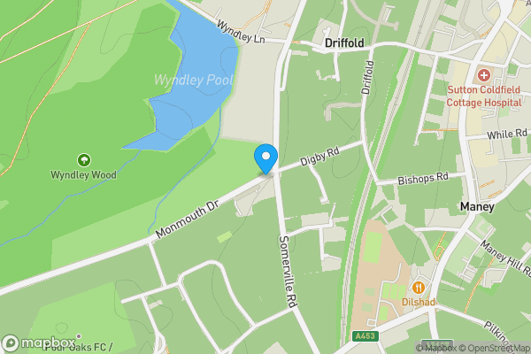 Map location for Monmouth Drive, Sutton Coldfield, West Midlands, B73 6JE