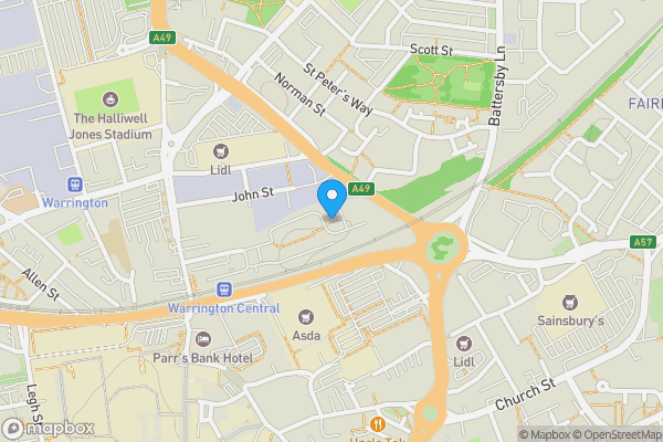Map location for Apartment 41, Sedgewick Court, Central Way, Warrington, Cheshire WA2 7TG