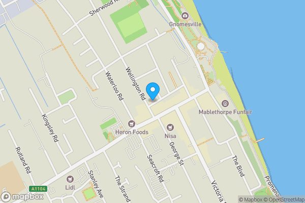 Map location for 12, 14 & 16 Tennyson Road, Mablethorpe, Lincolnshire, LN12 1HE