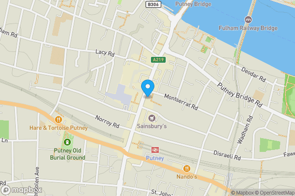 Map location for 105/107 High Street Putney London SW15 1SS