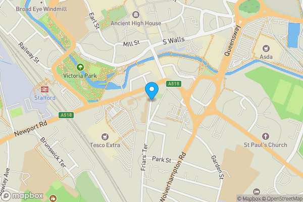 Map location for Friars Road, Stafford, Staffordshire, ST17 4AA