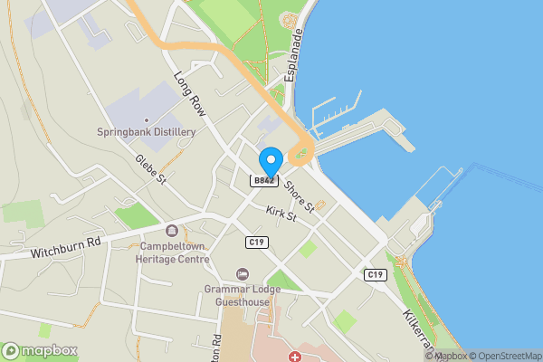 Map location for Flat 3 11 Main Street, Campbeltown, Argyll, PA28 6AD