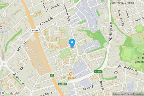 Map location for Apartment 12, Box Apartments, 1 Marriott Street, Stockport, SK1 3PJ