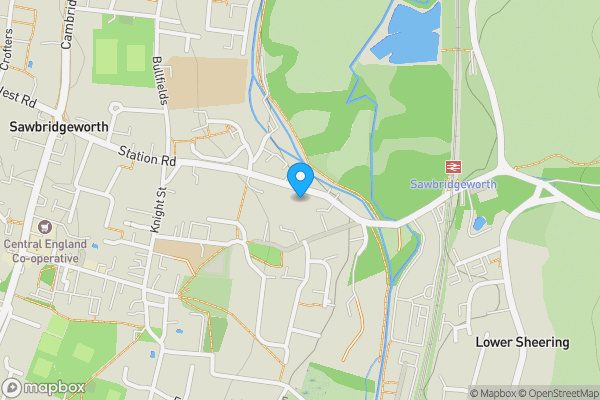 Map location for Orchard Cottage, 100 Station Road, Sawbridgeworth, Hertfordshire CM21 9JY