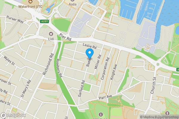 Map location for Baden Road, GILLINGHAM, Kent, ME7 1QZ