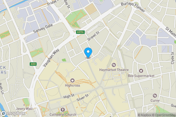 Map location for 61 Church Gate, Leicester LE1 3AN & 2-6 Mansfield Street, Leicester, LE1 3DL