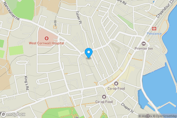 Map location for 40-41 Causewayhead, Penzance, Cornwall, TR18 2SS