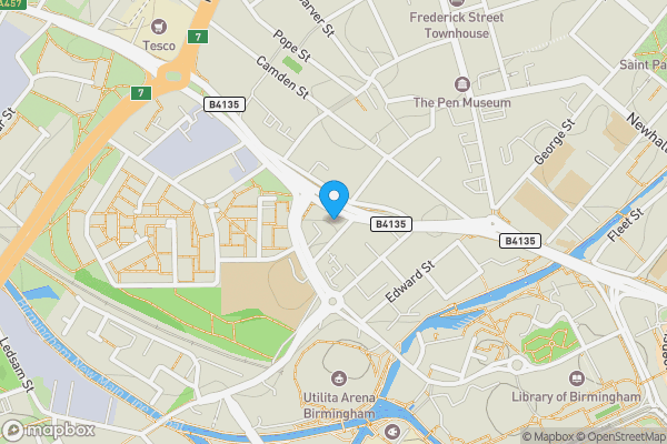Map location for Apartment 103 The Quadrant,, 150 Sand Pits, Birmingham, West Midlands, B1 3RJ