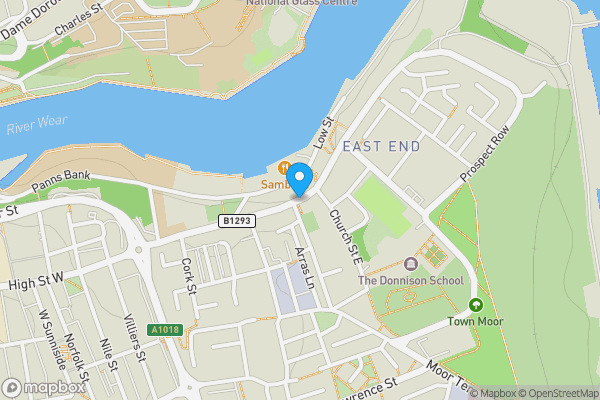 Map location for Watts Moses House, High Street East, Sunderland, Tyne & Wear, SR1 2BX