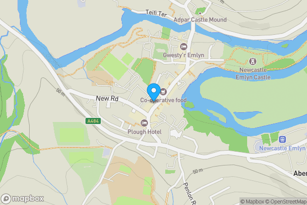 Map location for 5 Cawdor Terrace, Newcastle Emlyn, Carmarthenshire, SA38 9AT